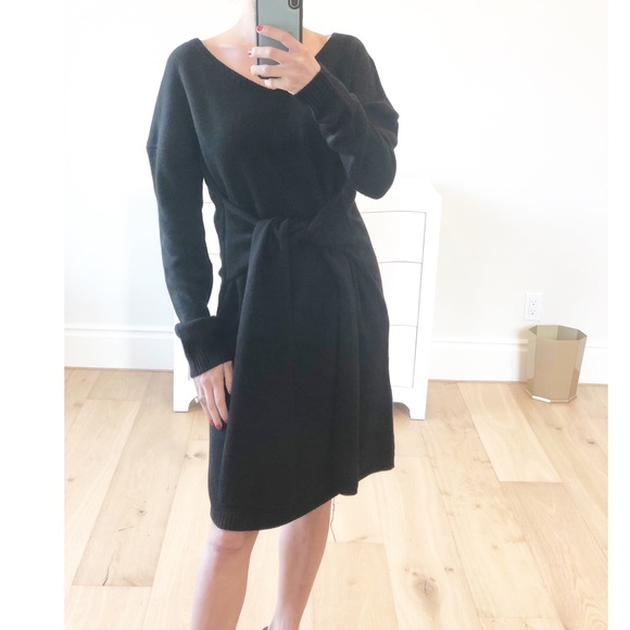 VIENNA Black Long Sleeve Tie Waist Dress - Picture 5 of 10
